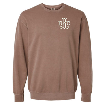 Monogrammed Lightweight Comfort Colors Crewneck Sweatshirt - United Monograms
