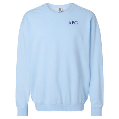 Monogrammed Lightweight Comfort Colors Crewneck Sweatshirt - United Monograms