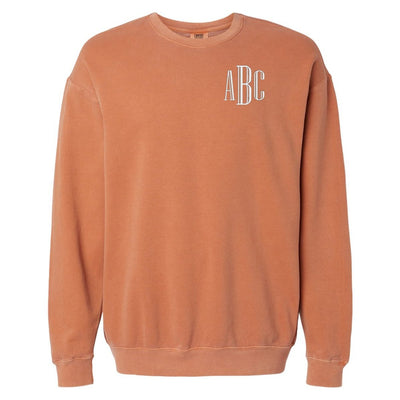 Monogrammed Lightweight Comfort Colors Crewneck Sweatshirt - United Monograms