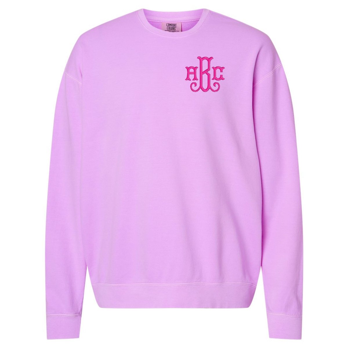 Monogrammed Lightweight Comfort Colors Crewneck Sweatshirt - United Monograms