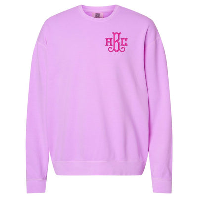 Monogrammed Lightweight Comfort Colors Crewneck Sweatshirt - United Monograms