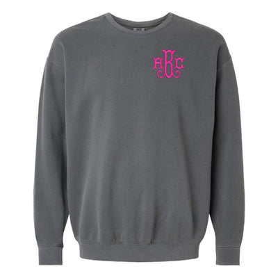 Monogrammed Lightweight Comfort Colors Crewneck Sweatshirt - United Monograms