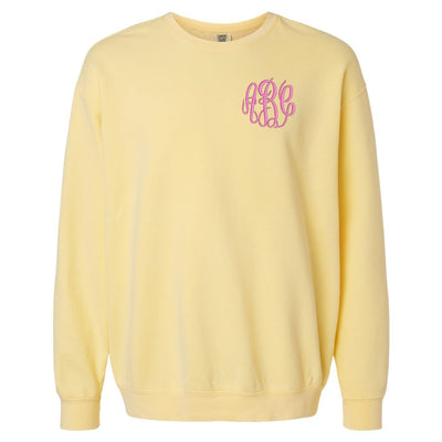Monogrammed Lightweight Comfort Colors Crewneck Sweatshirt - United Monograms