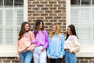 Monogrammed Lightweight Comfort Colors Crewneck Sweatshirt - United Monograms