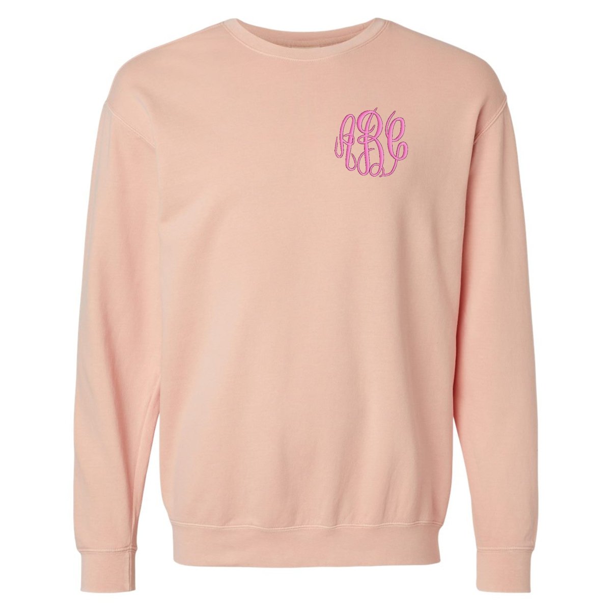 Monogrammed Lightweight Comfort Colors Crewneck Sweatshirt - United Monograms