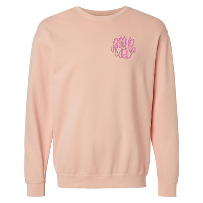 Monogrammed Lightweight Comfort Colors Crewneck Sweatshirt - United Monograms