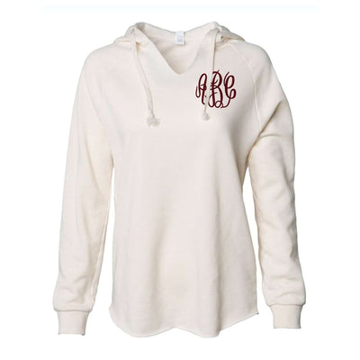 Monogrammed Lightweight Wave Wash Hooded Sweatshirt - United Monograms