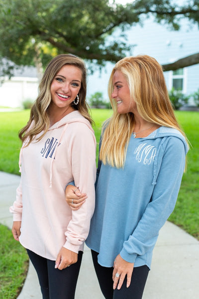 Monogrammed Lightweight Wave Wash Hooded Sweatshirt - United Monograms