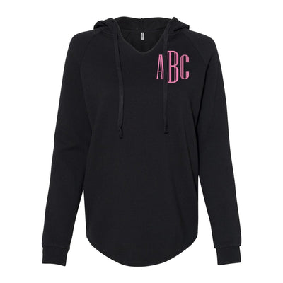 Monogrammed Lightweight Wave Wash Hooded Sweatshirt - United Monograms