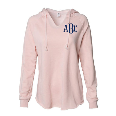 Monogrammed Lightweight Wave Wash Hooded Sweatshirt - United Monograms