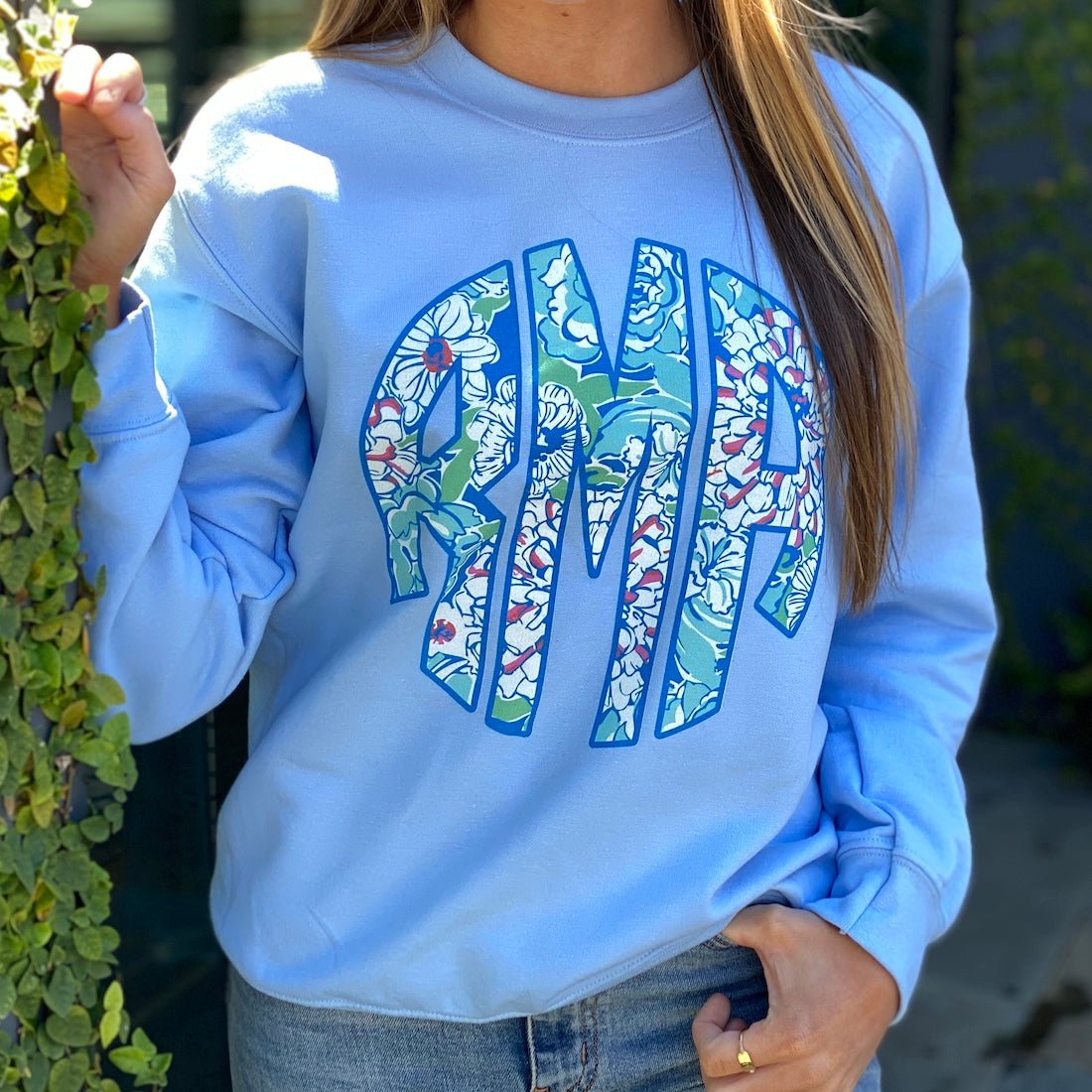 Monogrammed Lilly Big Print Crewneck Sweatshirt - United Monograms