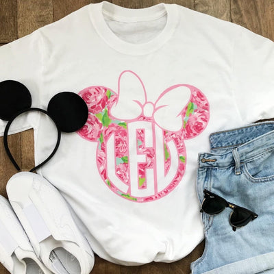 Monogrammed 'Lilly Minnie Mouse' Basic T-Shirt - United Monograms
