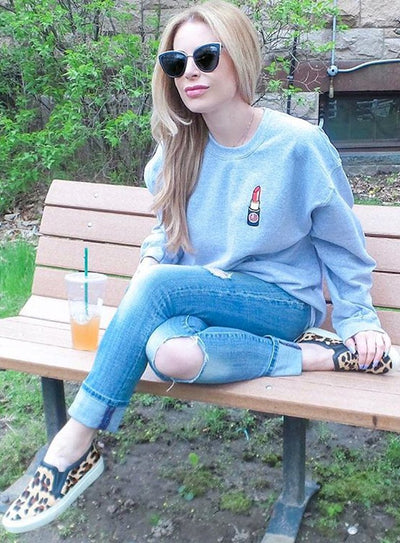 Monogrammed Lipstick Crewneck Sweatshirt - United Monograms