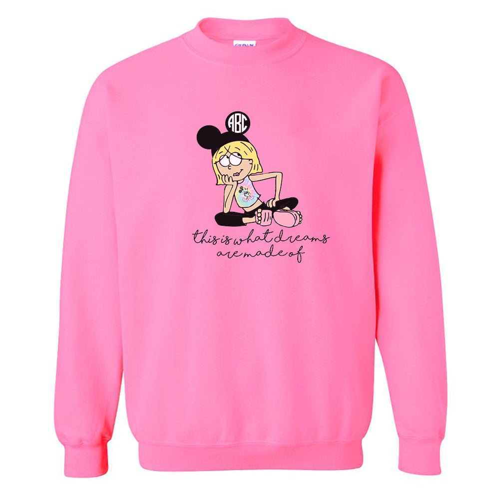 Monogrammed 'Lizzie McGuire Disney' Neon Crewneck Sweatshirt - United Monograms