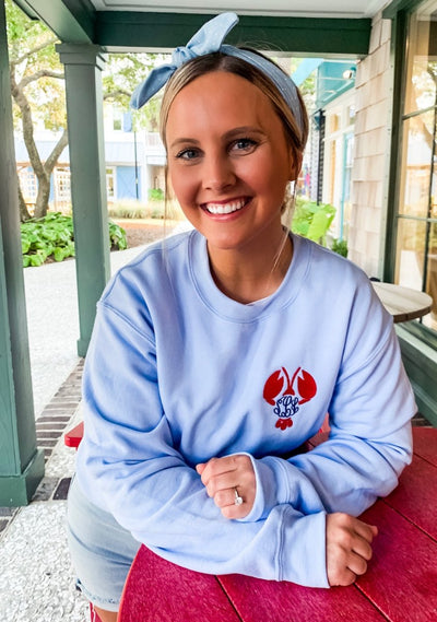 Monogrammed Lobster Crewneck Sweatshirt - United Monograms