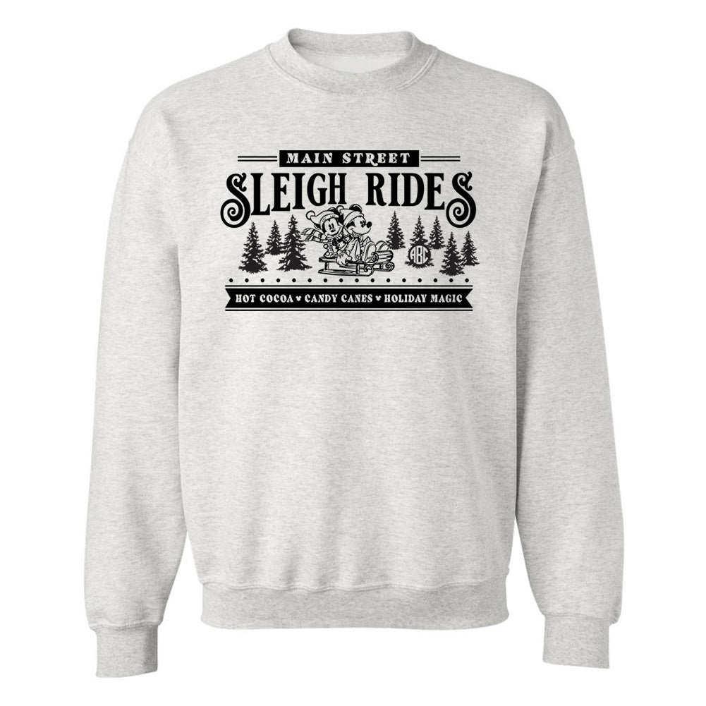 Monogrammed 'Main Street Mickey Sleigh Rides' Crewneck Sweatshirt - United Monograms