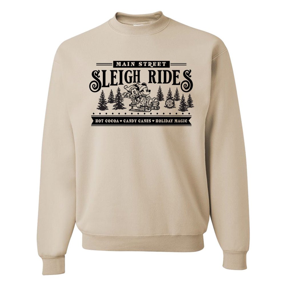 Monogrammed 'Main Street Mickey Sleigh Rides' Crewneck Sweatshirt - United Monograms