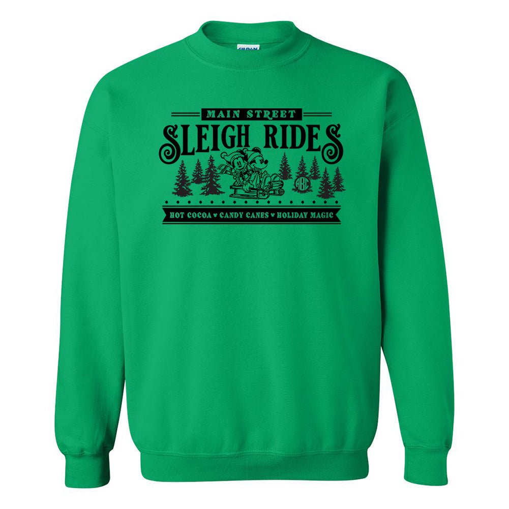 Monogrammed 'Main Street Mickey Sleigh Rides' Crewneck Sweatshirt - United Monograms