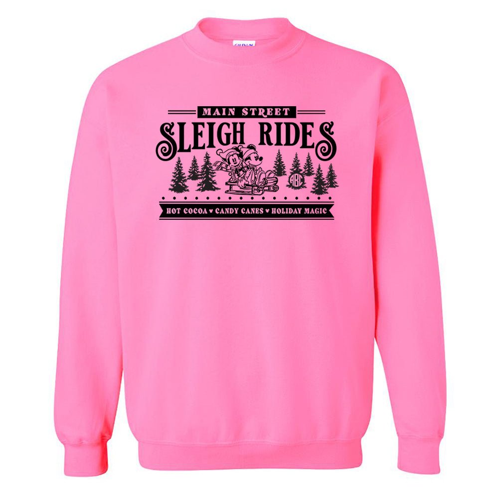 Monogrammed 'Main Street Mickey Sleigh Rides' Crewneck Sweatshirt - United Monograms