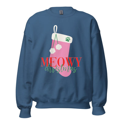 Monogrammed 'Meowy Christmas' Crewneck Sweatshirt - United Monograms