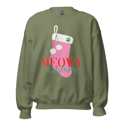 Monogrammed 'Meowy Christmas' Crewneck Sweatshirt - United Monograms