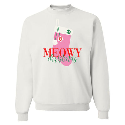 Monogrammed 'Meowy Christmas' Crewneck Sweatshirt - United Monograms