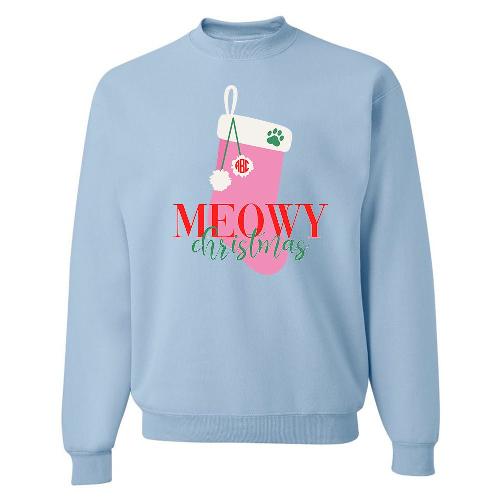 Monogrammed 'Meowy Christmas' Crewneck Sweatshirt - United Monograms