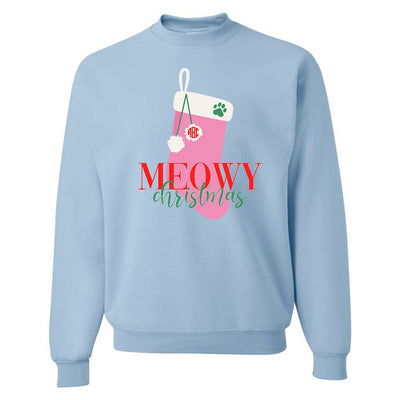 Monogrammed 'Meowy Christmas' Crewneck Sweatshirt - United Monograms