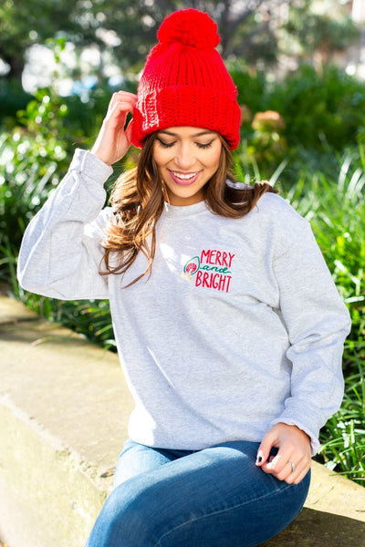 Monogrammed Merry & Bright Crewneck Sweatshirt - United Monograms