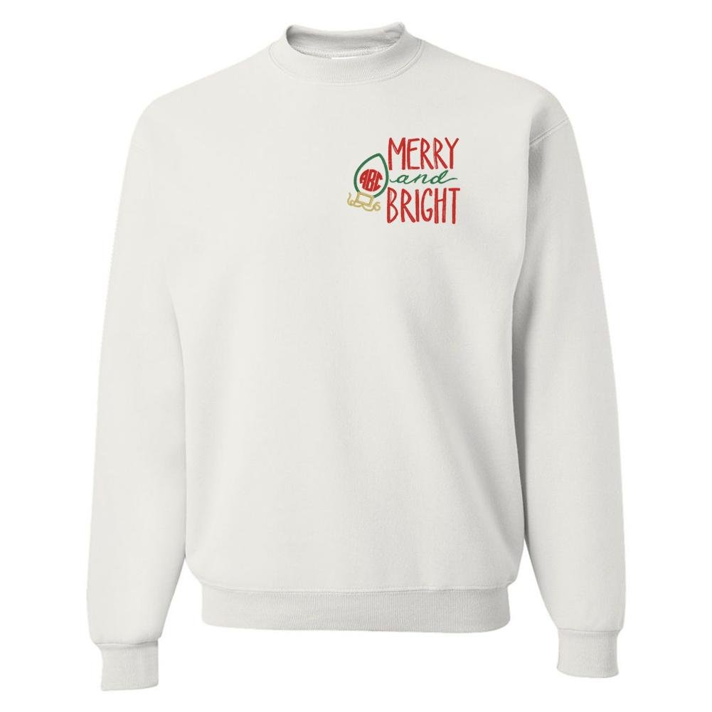 Monogrammed Merry & Bright Crewneck Sweatshirt - United Monograms