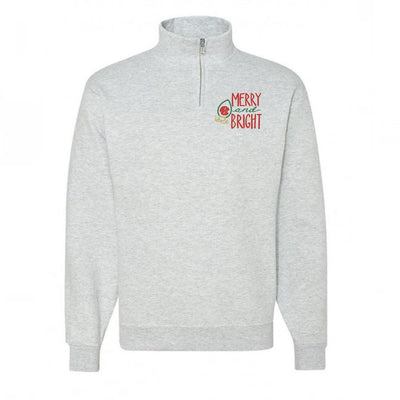Monogrammed Merry & Bright Quarter Zip Sweatshirt - United Monograms