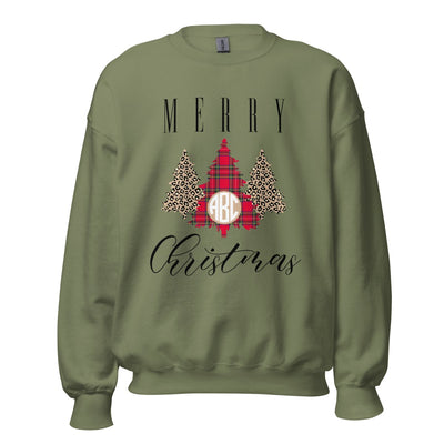 Monogrammed 'Merry Christmas' Pattern Crewneck Sweatshirt - United Monograms