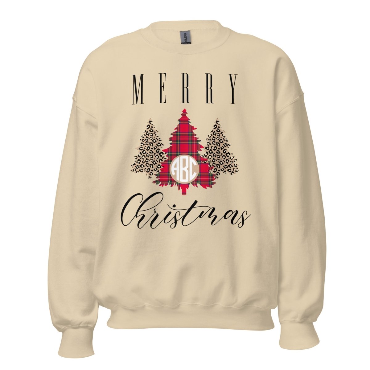 Monogrammed 'Merry Christmas' Pattern Crewneck Sweatshirt - United Monograms