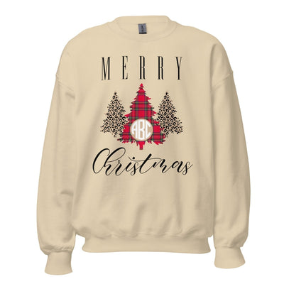 Monogrammed 'Merry Christmas' Pattern Crewneck Sweatshirt - United Monograms