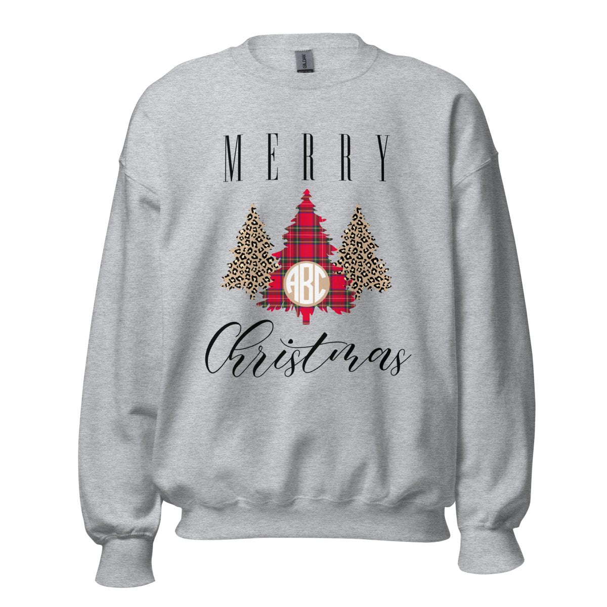 Monogrammed 'Merry Christmas' Pattern Crewneck Sweatshirt - United Monograms