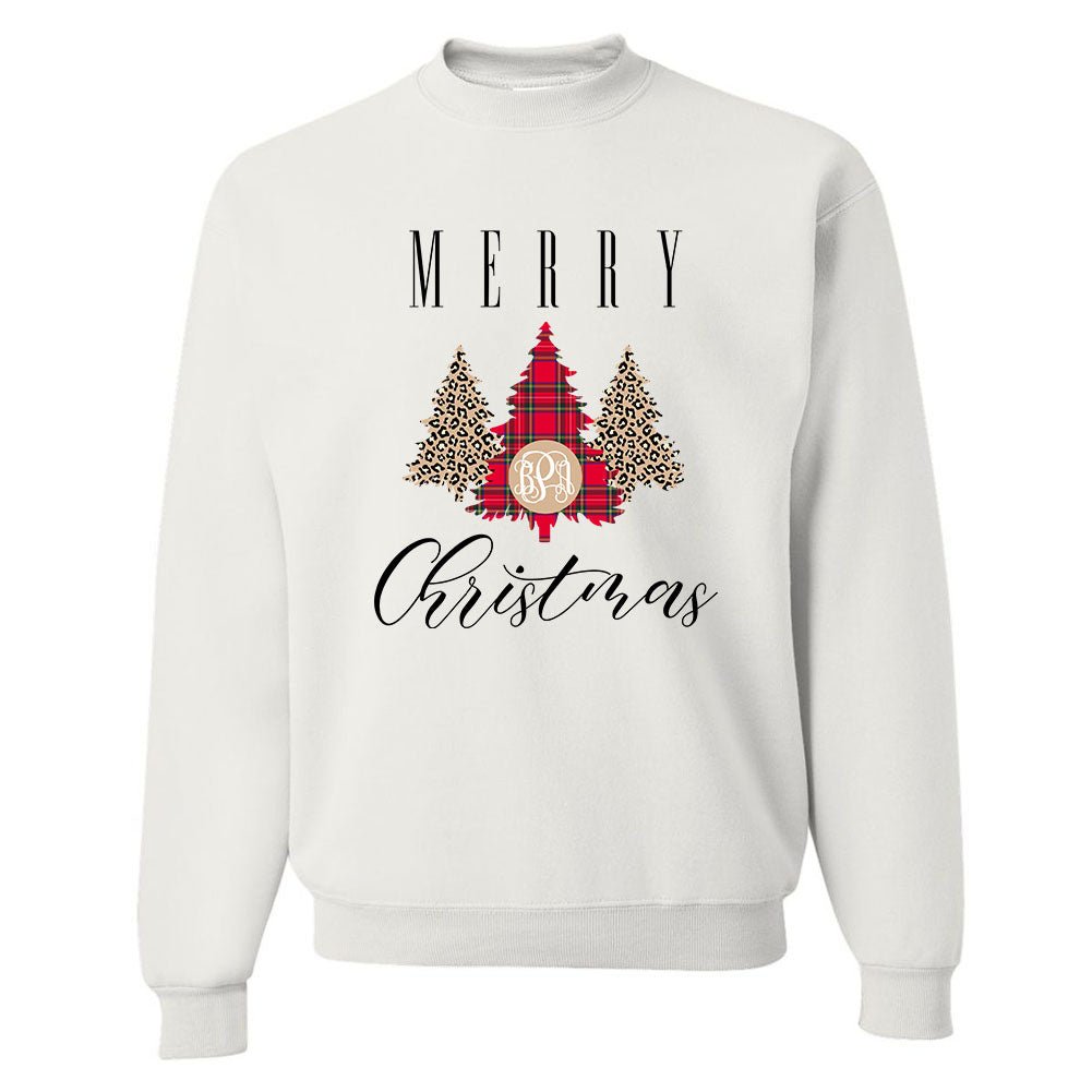 Monogrammed 'Merry Christmas' Pattern Crewneck Sweatshirt - United Monograms