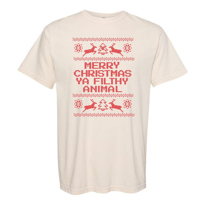 Monogrammed 'Merry Christmas ya Filthy Animal' T-Shirt - United Monograms
