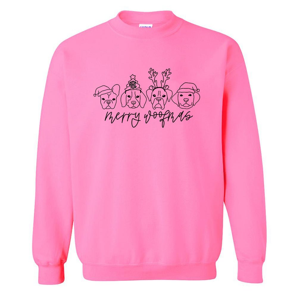 Monogrammed 'Merry Woofmas' Crewneck Sweatshirt - United Monograms