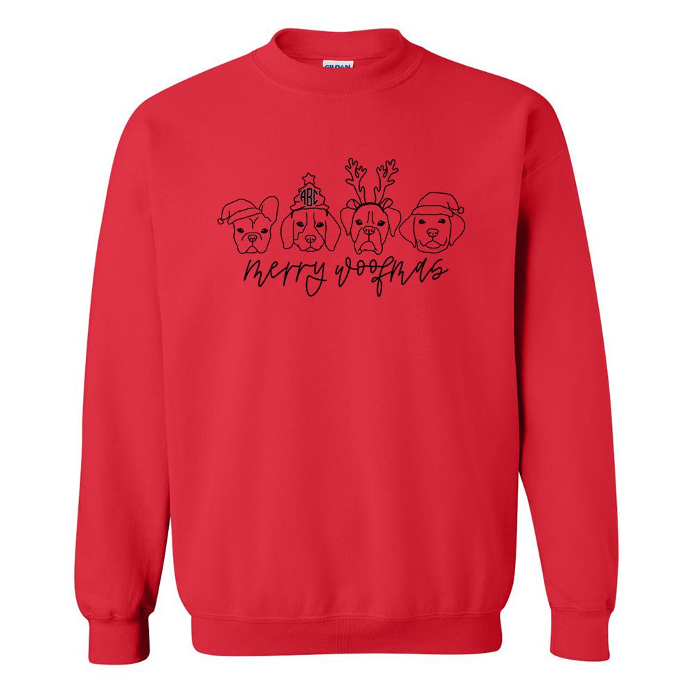 Monogrammed 'Merry Woofmas' Crewneck Sweatshirt - United Monograms