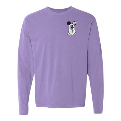 Monogrammed Mickey Ghost Comfort Colors Long Sleeve T-Shirt - United Monograms