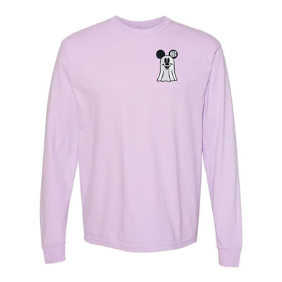 Monogrammed Mickey Ghost Comfort Colors Long Sleeve T-Shirt - United Monograms