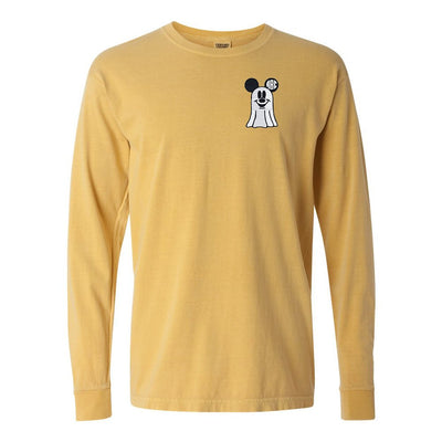 Monogrammed Mickey Ghost Comfort Colors Long Sleeve T-Shirt - United Monograms