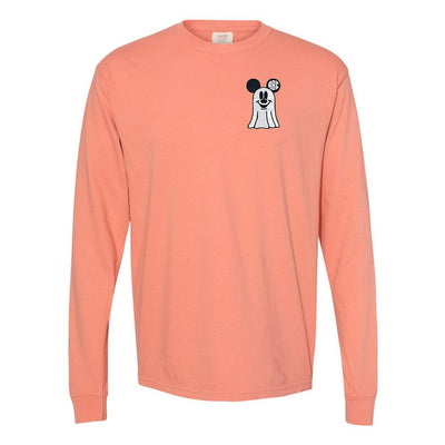 Monogrammed Mickey Ghost Comfort Colors Long Sleeve T-Shirt - United Monograms