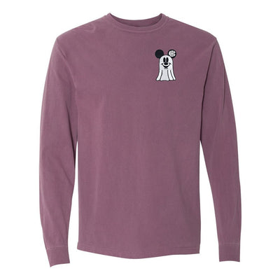 Monogrammed Mickey Ghost Comfort Colors Long Sleeve T-Shirt - United Monograms