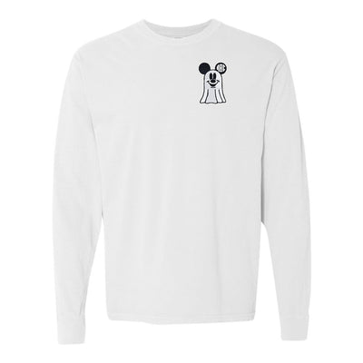 Monogrammed Mickey Ghost Comfort Colors Long Sleeve T-Shirt - United Monograms