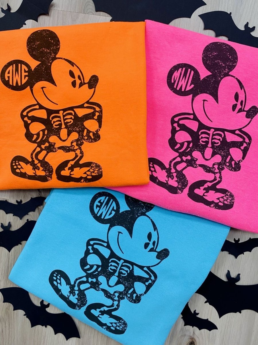 Monogrammed 'Mickey Skeleton' Crewneck Sweatshirt - United Monograms