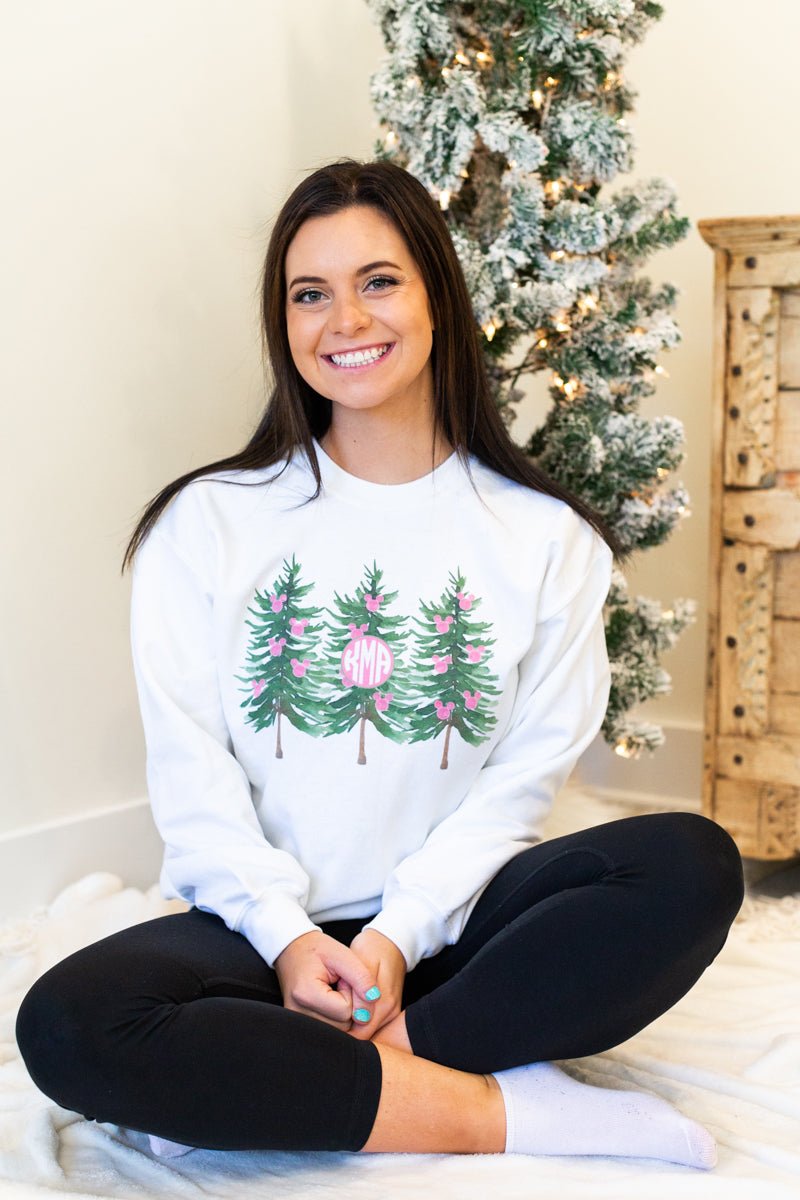 Monogrammed 'Mickey Trees' Crewneck Sweatshirt - United Monograms