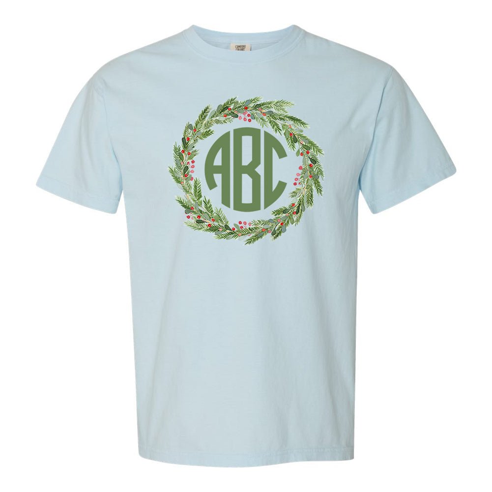 Monogrammed 'Mistletoe Wreath' T-Shirt - United Monograms