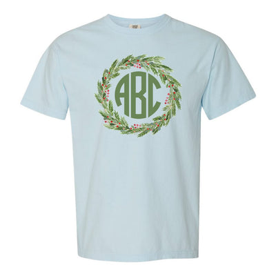 Monogrammed 'Mistletoe Wreath' T-Shirt - United Monograms