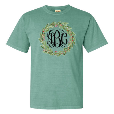 Monogrammed 'Mistletoe Wreath' T-Shirt - United Monograms